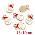 Pendentifs Père Noël en alliage 16x10mm pour création de bijoux DIY et artisanat - Style Visage de Père Noël (Q6-18)