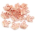 Roségoldene Kronenanhänger mit Schlaufen für DIY-Schmuck und handgemachte Ketten - Roségold