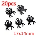 Set mit 20 schwarzen Spinnen-Anhängern aus Legierung für DIY-Schmuckherstellung 17x14mm - Spinne