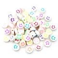 DIY colorful smiley face polymer clay beads for handmade jewelry making and crafts - Multicolor Smiley Face (AG6-03)