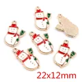 Pendentif bonhomme de neige 22x12mm en alliage avec écharpe rouge pour bijoux DIY - Style Bonhomme de Neige (Q6-30)