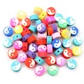 Colorful yin yang polymer clay beads in various bright colors for DIY jewelry making - Colorful Tai Chi Yin Yang (AG6-02)