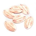 Roségoldene handgefertigte ovale Legierungsanhänger mit Doppellöchern für DIY Schmuck - Roségold