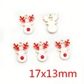 Pendentifs de Noël élan en émail blanc et rouge avec alliage doré, 5 pcs, 17x13mm - Style de Renne Blanc (AG2-35)