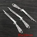 Vintage Silber Gewehr Anhänger für DIY Schmuck, 85x10mm Legierung Pistole Anhänger - Gravierter Schrotflinten-Stil (AC3-30)