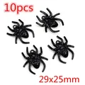 Schwarze Spinne Anhänger aus Legierung für DIY Schmuck, 29x25mm Größe, 10er Pack - Texturierte Spinne