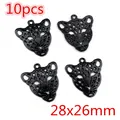 Schwarze Leopardenkopf Metallanhänger, 28x26mm hohle Legierung für DIY-Schmuckherstellung - Hohler Pantherkopf