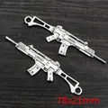 78x21mm Antik-Silber Gewehr-Anhänger für DIY-Schmuck und handgefertigte Accessoires - Verlängerter Sturmgewehr-Stil (AC3-35)