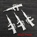 Antiksilberne Maschinengewehr-Anhänger aus Legierung für DIY-Schmuck, 45x17mm Maß - Mini-Sturmgewehr-Stil (AC3-36)