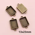 Antike Bronze Rechteck Anhänger Basis 13x23mm für DIY Schmuck mit zwei Anschlüssen - Rechteck / Antikbronze