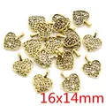 Goldener Herzanhänger mit Filigranmuster für DIY Schmuckherstellung, 16x14mm Größe - Gold Filigran Hohlherz-Stil (P3-40)