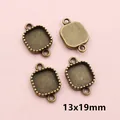 Antike Bronzelegierung quadratische Schmuckverbinder für DIY 13x19mm Viererset - Quadratisch / Antikbronze