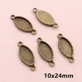 Set aus fünf 10x24mm antiken Bronze-Legierung Oval-Anhängern für DIY-Schmuck-Verbinder - Oval / Antikbronze