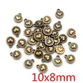 Antike Bronze Herzanhänger aus Legierung 10x8mm für DIY-Schmuckherstellung - Strahlendes Muster Herz Relief-Stil (P5-10)