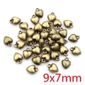 9x7mm Herzanhänger aus Legierung in Bronzeoptik für DIY-Schmuckherstellung und Basteln - Massives Antikbronze Herz-Stil (P5-18)
