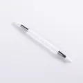 Dubbelzijdige siliconen nail art pen met kristallen handvat voor graveren en blenden - Witte Zirkoon / Dual-Ended Siliconen Pen