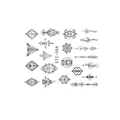 Détails de tatouages géométriques noirs avec motifs de mandala et style d'art hibou - Stz504 / Autre