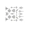 Détail macro des stickers ongles STZ-609 avec lignes géométriques noires et motifs mandalas - STZ609 / Autre