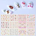 Nail art stickers set with colorful tropical fruit and ice cream dessert patterns - Dessert & Drink Style (BN817-828)