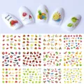 Autocollants d'ongles d'été aux motifs de fruits frais aquarelle, fraises et citrons inclus - Style Fruits Frais (BN829-840)