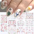 Detail of 3D Christmas nail stickers with gingerbread man and snowflake designs - E886-896 Series