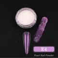Polvo de perlas para uñas E4 con efecto púrpura iridiscente para manicura artística - E4 Polvo de Perla