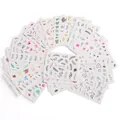 Variety nail art sticker set featuring floral, butterfly and flame designs in multiple patterns - Assorted Designs (STZ808-815, 824-844)