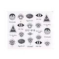 Wassertransfer-Nagelaufkleber mit verschiedenen schwarzen Augen-Symbolen STZ-818 - Schwarzes Mystisches Augen-Stil (STZ-818)