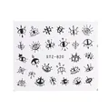 Böser Blick Nagelkunst Wasseraufkleber im handgezeichneten schwarzen Stil, Modell STZ-820 - Stammes-Totem-Stil (STZ-820)