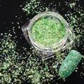 Paillettes laser vertes irrégulières pour ongles en pot transparent pour nail art déco - Style Vert Holographique (ALS-03)