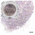 Polvo de purpurina plateada holográfica en tarro cuadrado para manicura DIY BG08 - Polvo Fino Láser Holográfico Plateado (BG08)