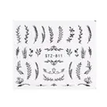Floral vine and leaf nail art sticker STZ-811 in black silhouette style design - Natural Floral Style (STZ-811)