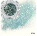 Sparkling light blue and silver nail glitter sequins for DIY manicure, shade BG14 - Light Blue Silver Holographic Mixed Glitter (BG14)