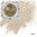Sparkling champagne gold nail glitter powder in a crystal jar, shade BG15 for DIY art - Light Gold Champagne Metallic Glitter (BG15)