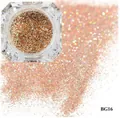 Sparkling rose gold nail glitter powder BG16 in acrylic jar for professional DIY nail art - Rose Gold Champagne Mixed Flakes (BG16)