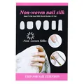 Détail macro de fibres de soie non tissées prédécoupées pour extensions d'ongles UV - Standard / Blanc
