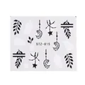 Bohemian black leaf and star nail water stickers STZ-815 minimalist vine nail art decals - Star Moon Dreamcatcher Style (STZ-815)