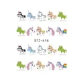 Pegatinas para uñas de transferencia de agua con unicornios de dibujos animados - STZ616