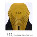Set di 10 cartine per allungamento unghie oro e nere con linee di scala precise - Stile Contrasto Oro Nero Y.R.E (#12)