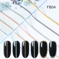 Detail of gold and silver metal nail art chains for DIY manicures on black false nails - Multicolor Metal Ring Style (FB04)