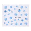 Blue Christmas snowflake nail water decals STZ-420 for winter holiday nail art - Blue Snowflake Style (STZ-420)