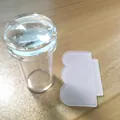 Kit tampon à ongles en silicone clair avec manche transparent et racloir blanc - Petit Tampon Transparent (Avec Grattoir) / Vert foncé