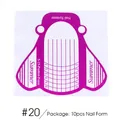 Formine fucsia per allungamento unghie con scala di misura per manicure, set da 10 - Stile Griglia Rosso Rosa Summer (#20)