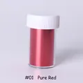 Papel de vidrio metálico rojo para manicura reflectante DIY en frasco transparente - Rojo Sólido