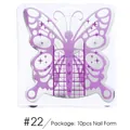Formine farfalla per ricostruzione unghie in viola e argento con scale, set da 10 pezzi - Stile Farfalla Metallico Viola Argento (#22)