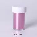 Lámina metálica rosa para nail art DIY en tarro transparente con etiqueta #08 Pink - Rosa