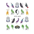Pegatinas de transferencia de agua STZ-629 con plumas de pavo real y atrapasueños - STZ629