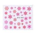 STZ-422 red snowflake nail art stickers for Christmas manicure decoration with warm tones - Warm Gradient Snowflake Style (STZ-422)
