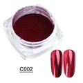 Metallic dark red chrome nail powder C002 with mirror finish effect for manicures - Metallic Red Style (C002)