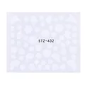 Christmas nail sticker STZ-432 featuring white snowflake and floral nail art patterns - White Floral Geometric Style (STZ-432)